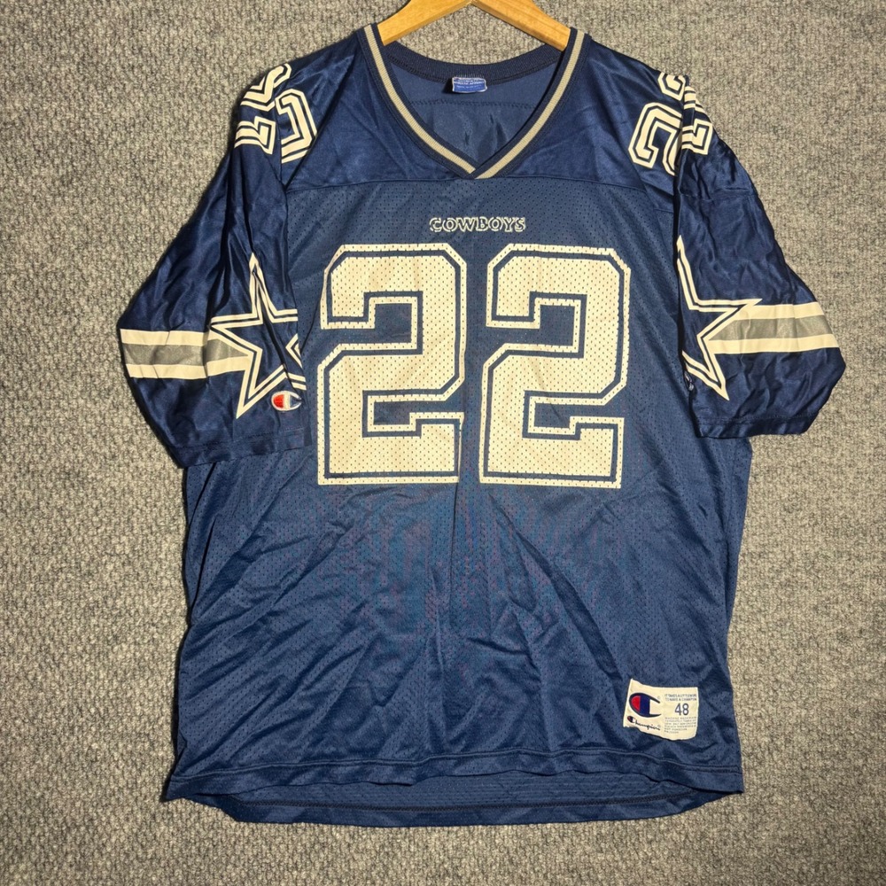 Vintage Champion Dallas Cowboys Emmitt Smith #22 Jersey Navy Blue Men's Size 48